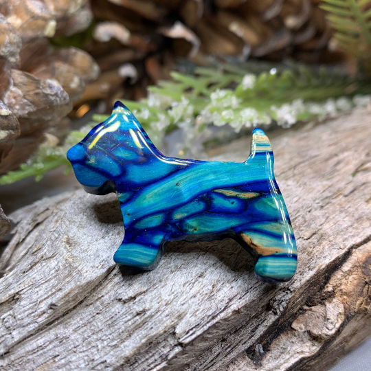 Heathergems Dog Scottish Brooch - Handmade in Scotland