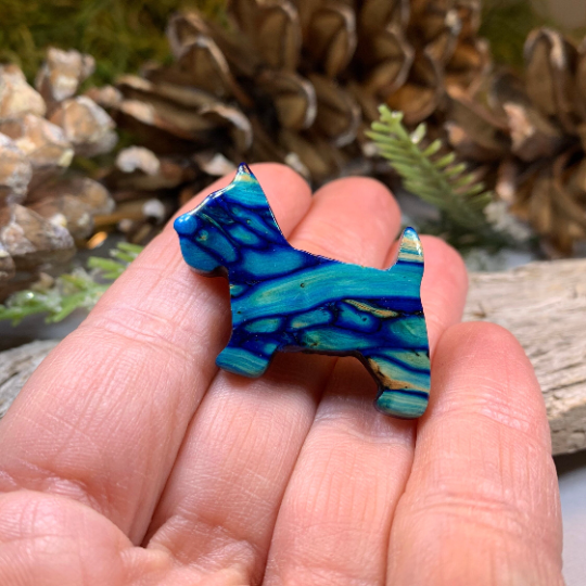 Heathergems Dog Scottish Brooch - Handmade in Scotland