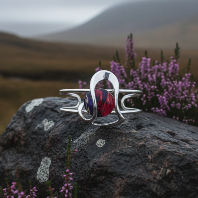 Heathergems Heart Scottish Bracelet - Handmade in Scotland