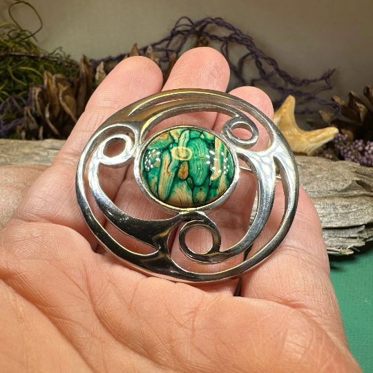 Alana Heathergems Celtic Brooch - Handmade in Scotland