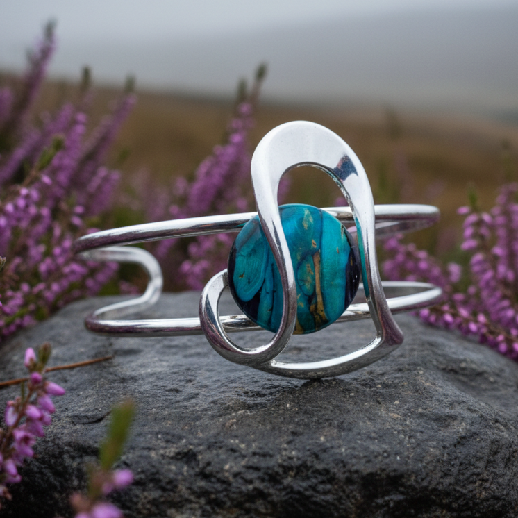 Heathergems Heart Scottish Bracelet - Handmade in Scotland
