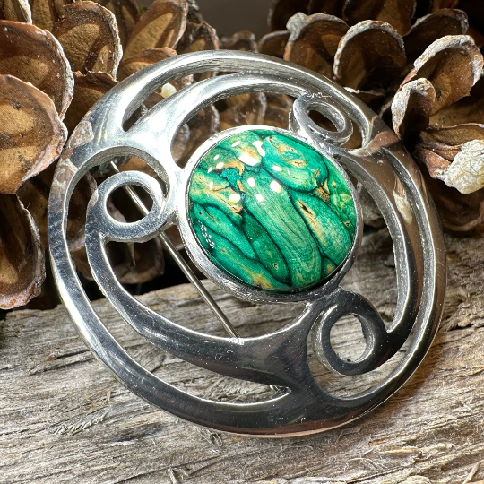 Alana Heathergems Celtic Brooch - Handmade in Scotland
