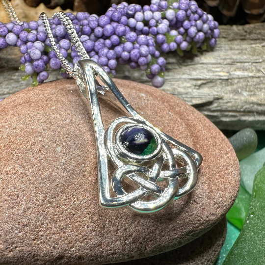 Elegant Heathergems Celtic Knot Necklace - Handmade in Scotland