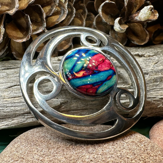 Alana Heathergems Celtic Brooch - Handmade in Scotland