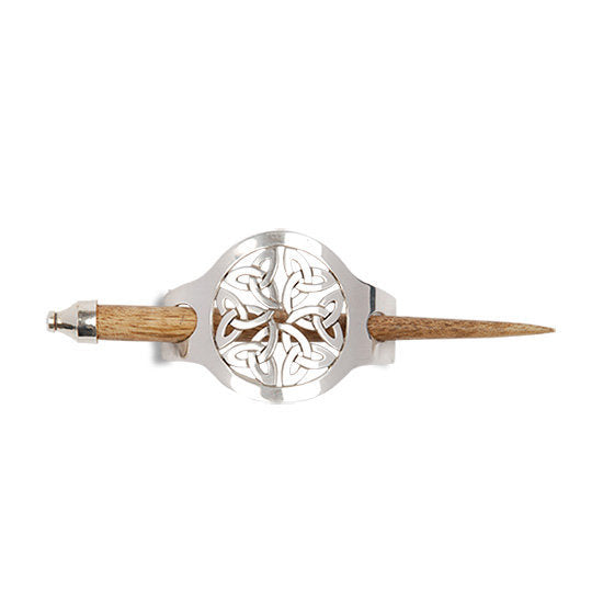 Elegant Trinity Knot Hair Slide - Celtic Crystal Design Jewelry