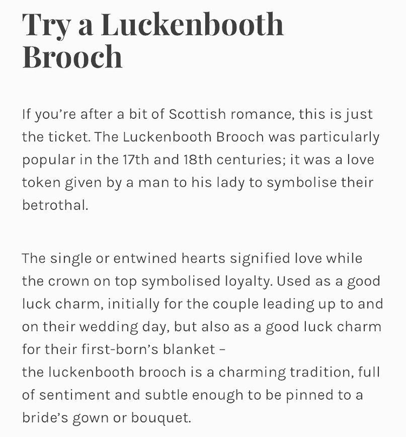 Claire Luckenbooth Brooch - Handmade in Scotland