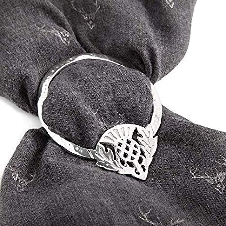 Celtic Thistle Scarf Ring - Handmade in Scotland