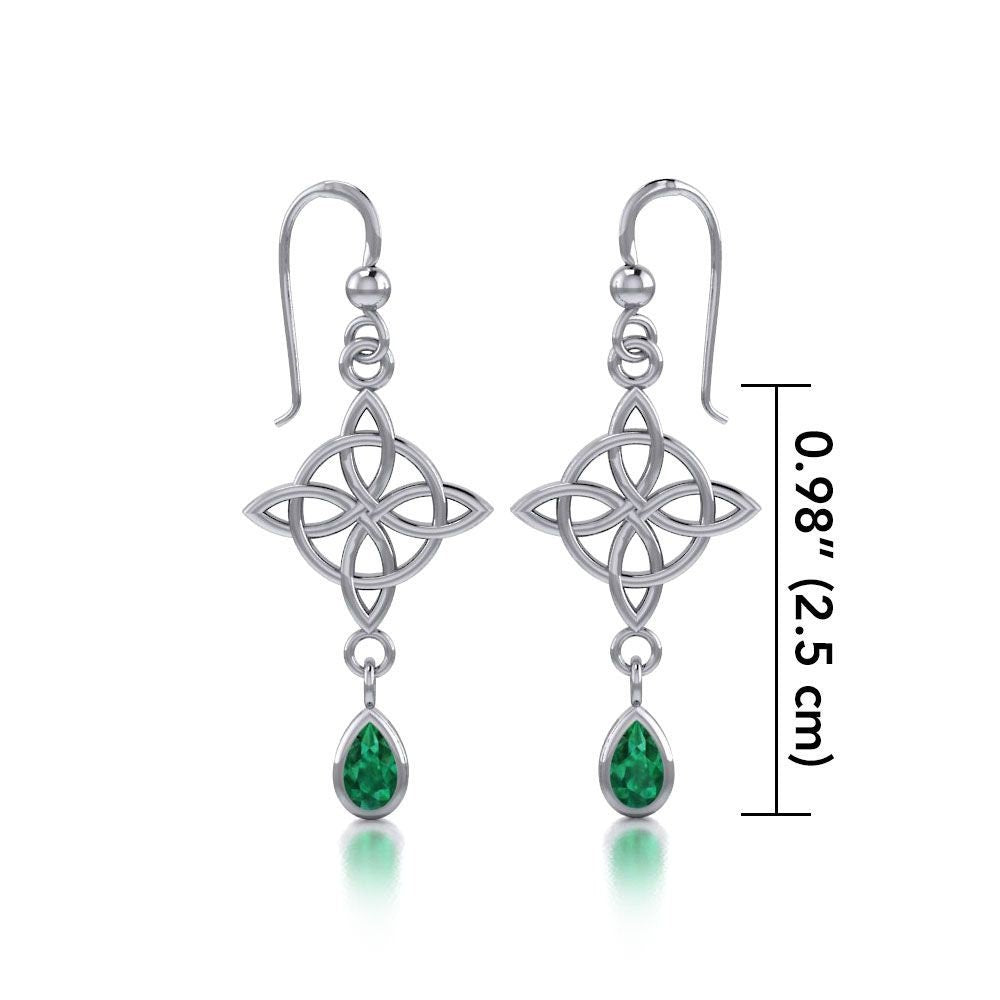 Quaternary Celtic Knot Earrings in Sterling Silver