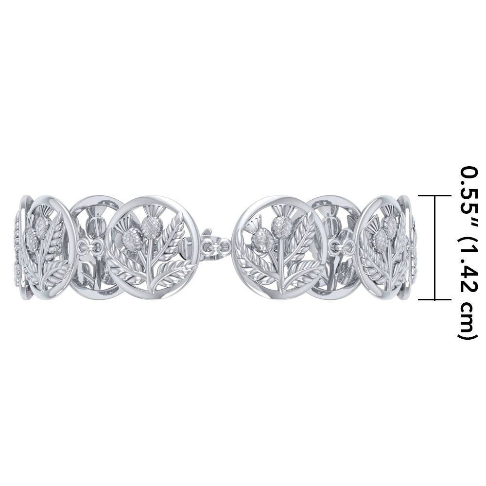 Ailsh Scottish Thistle Bracelet in Sterling Silver