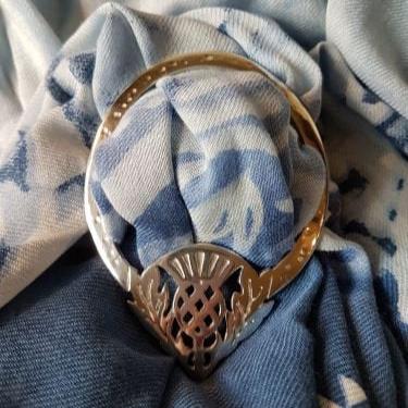 Celtic Thistle Scarf Ring - Handmade in Scotland