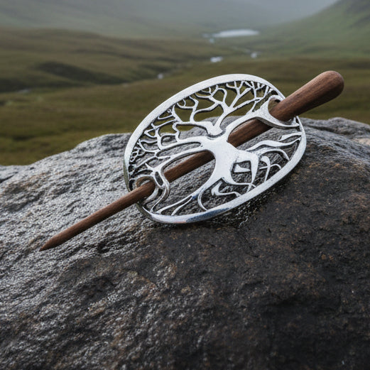 Premium Tree of Life Celtic Hair Slide for Women
