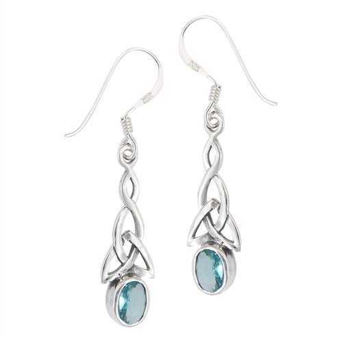 Celtic Trinity Knot Crystal Earrings