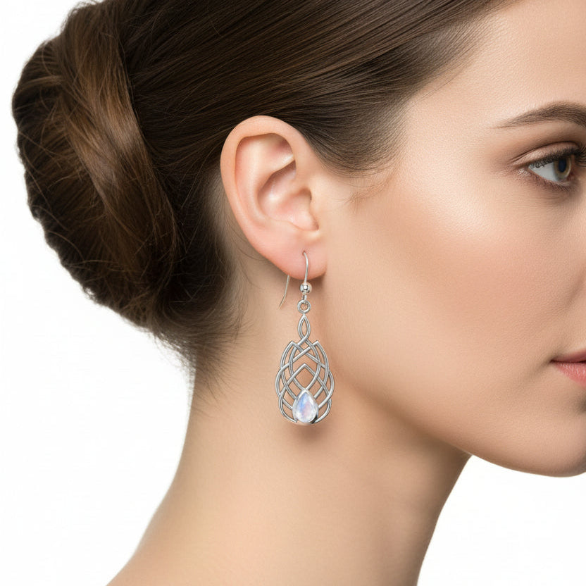 Abria Celtic Knot Earrings in Sterling Silver