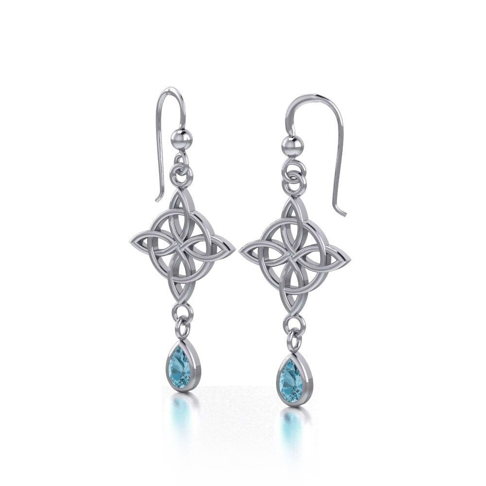 Quaternary Celtic Knot Earrings in Sterling Silver