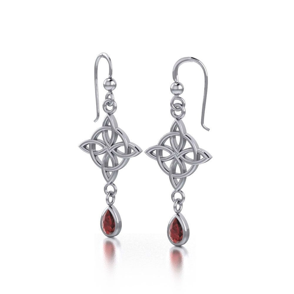 Quaternary Celtic Knot Earrings in Sterling Silver