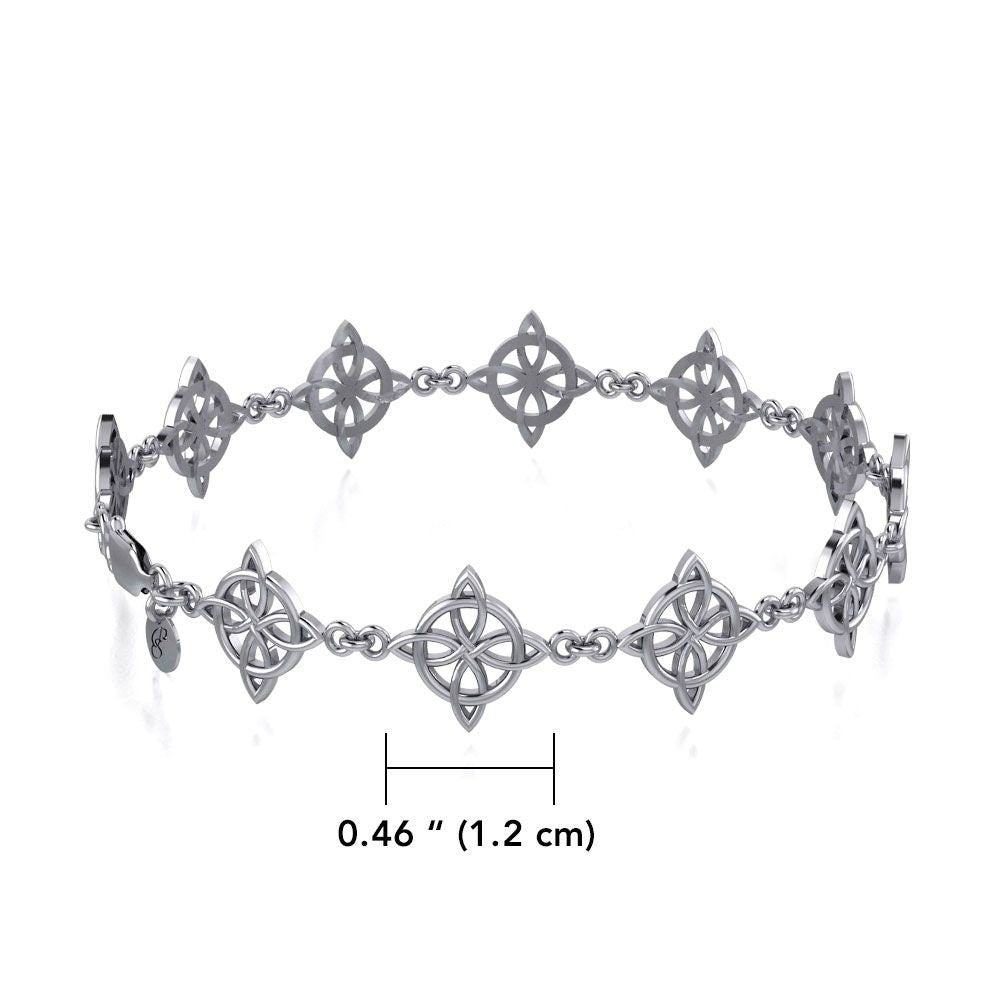 Freya Quaternary Celtic Knot Bracelet in Sterling Silver