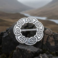 Lorna Large Celtic Knot Scarf Ring in Pewter