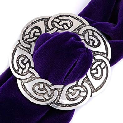 Lorna Large Celtic Knot Scarf Ring in Pewter