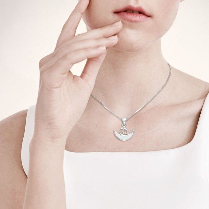 Moon Om Necklace in Sterling Silver