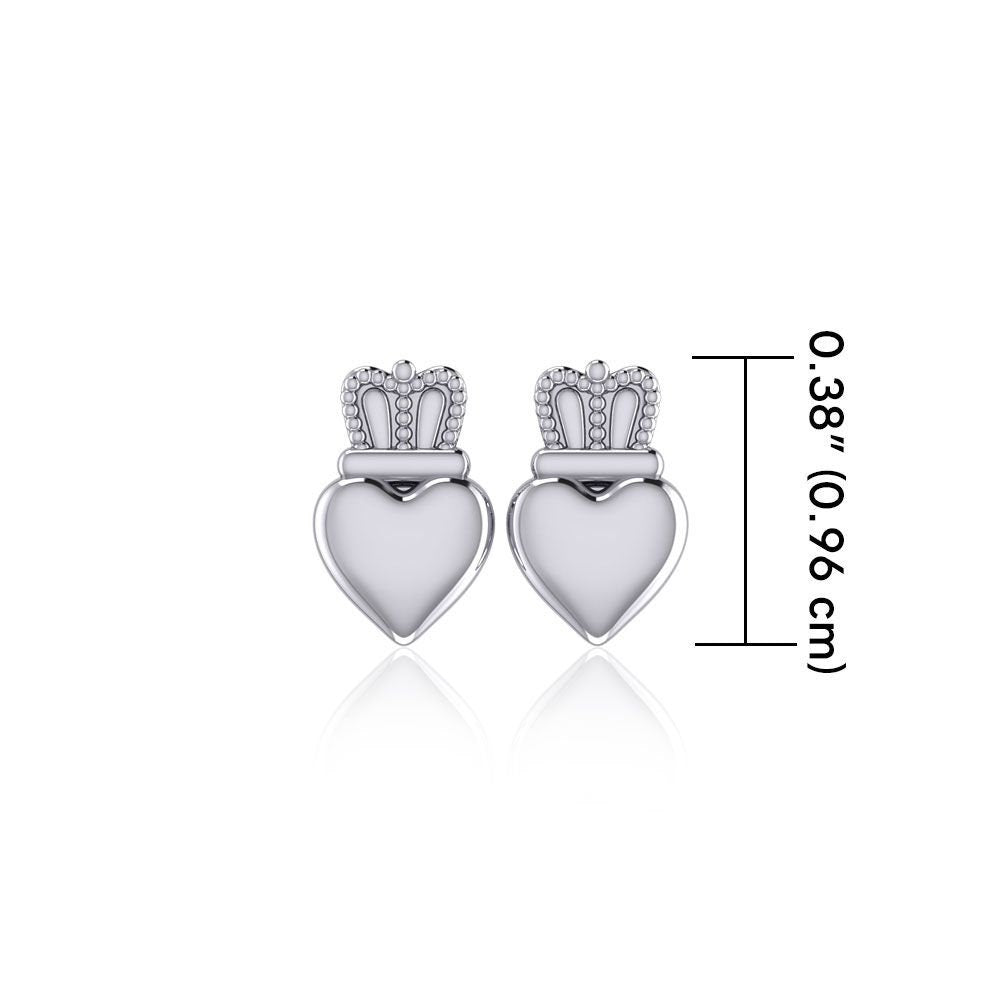 Dorcas Irish Claddagh Earrings in Sterling Silver