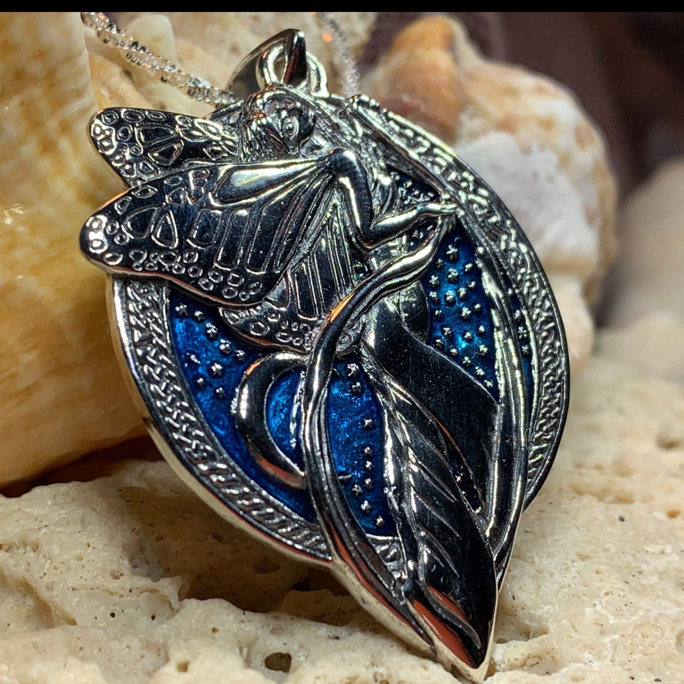Blue Moon Fairy Necklace in Sterling Silver