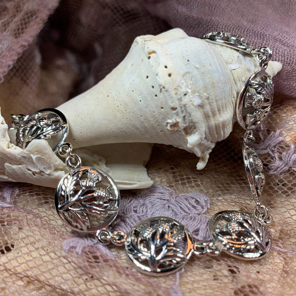 Ailsh Scottish Thistle Bracelet in Sterling Silver
