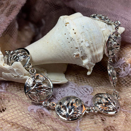 Ailsh Scottish Thistle Bracelet in Sterling Silver