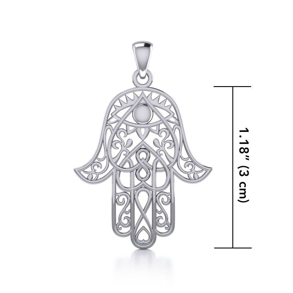 Amory Hamsa Hand Necklace in Sterling Silver