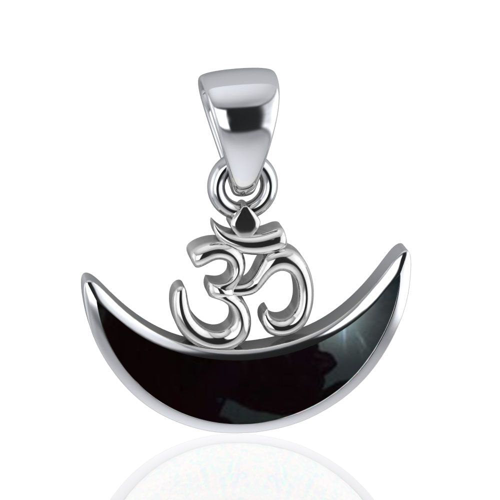 Moon Om Necklace in Sterling Silver