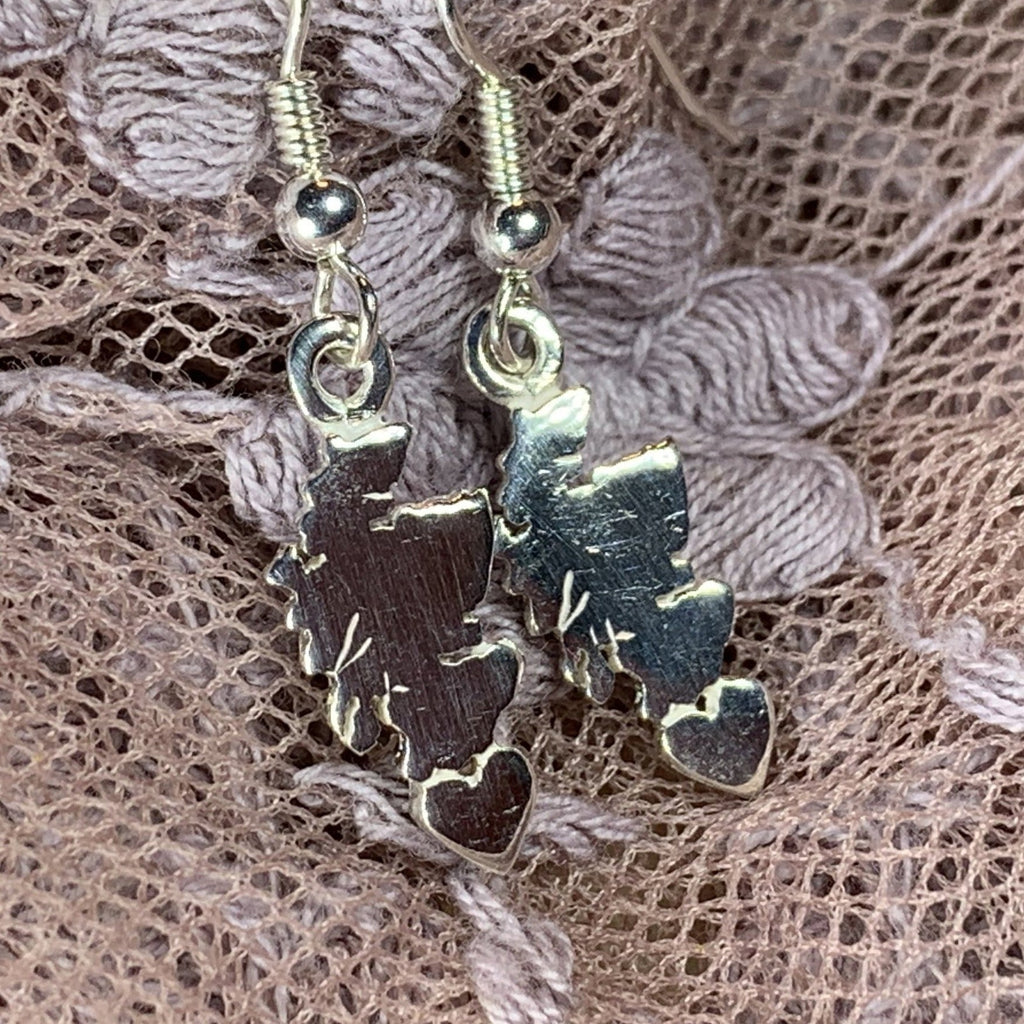 Scotland Map Earrings - Handmade in Scotland
