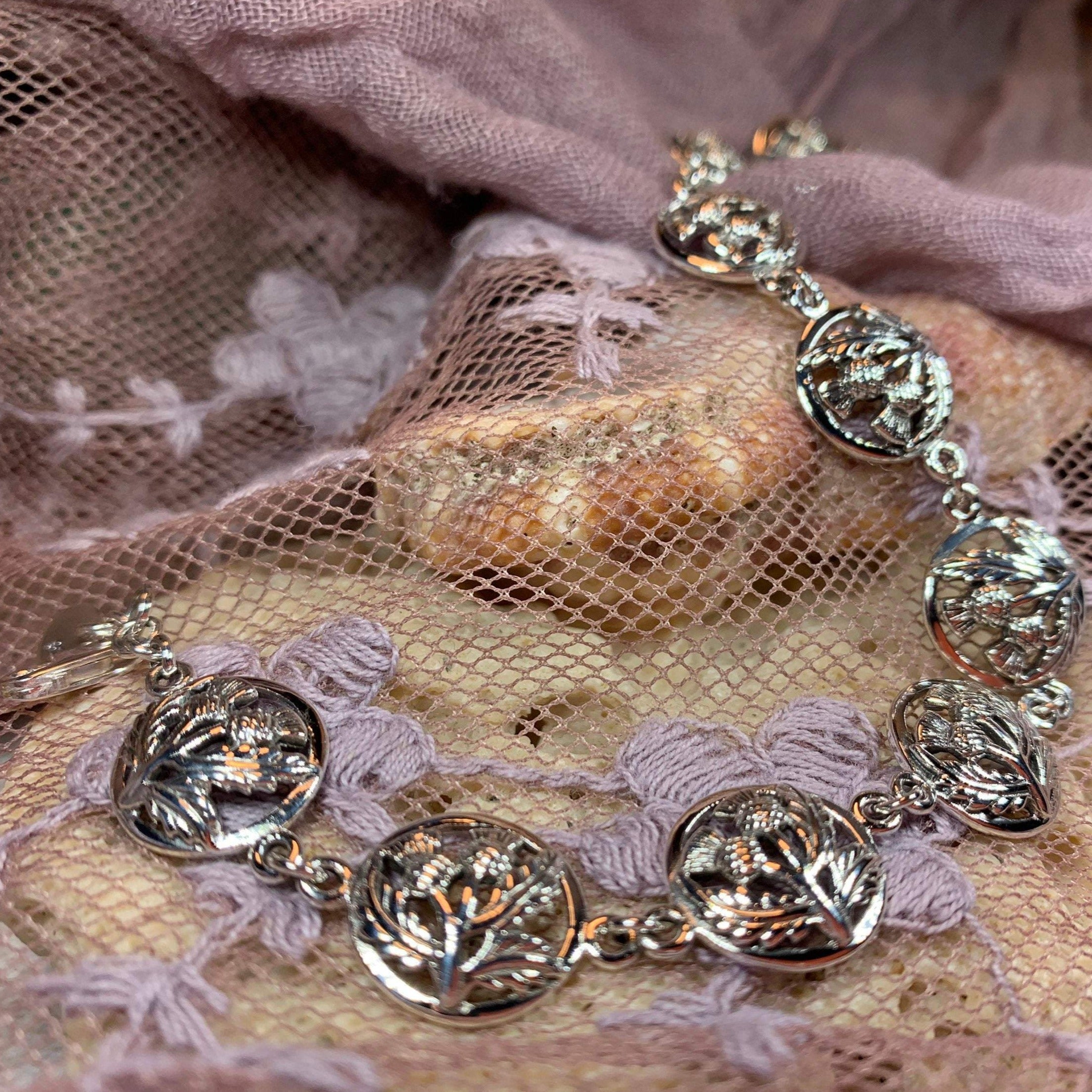 Ailsh Scottish Thistle Bracelet in Sterling Silver