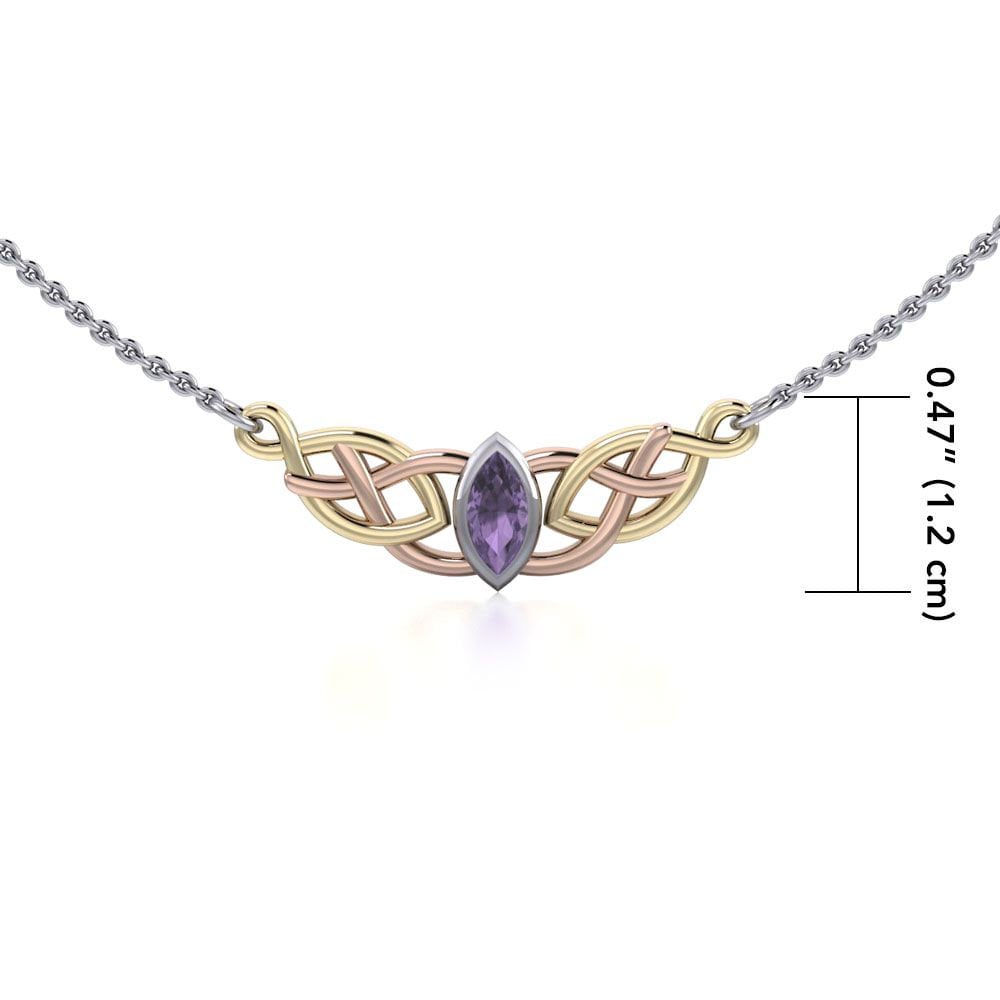 Brielle Celtic Love Knot Necklace with Amethyst