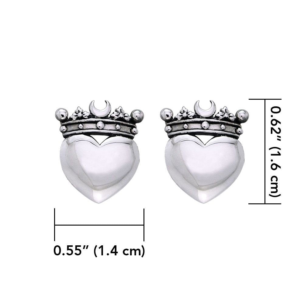 Celtic Irish Claddagh Post Earrings