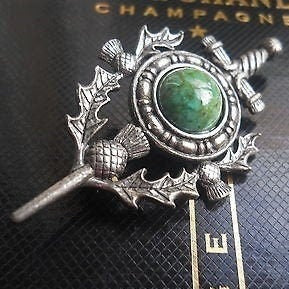 Scottish Thistle Sword Kilt Pin - Handmade in Scotland