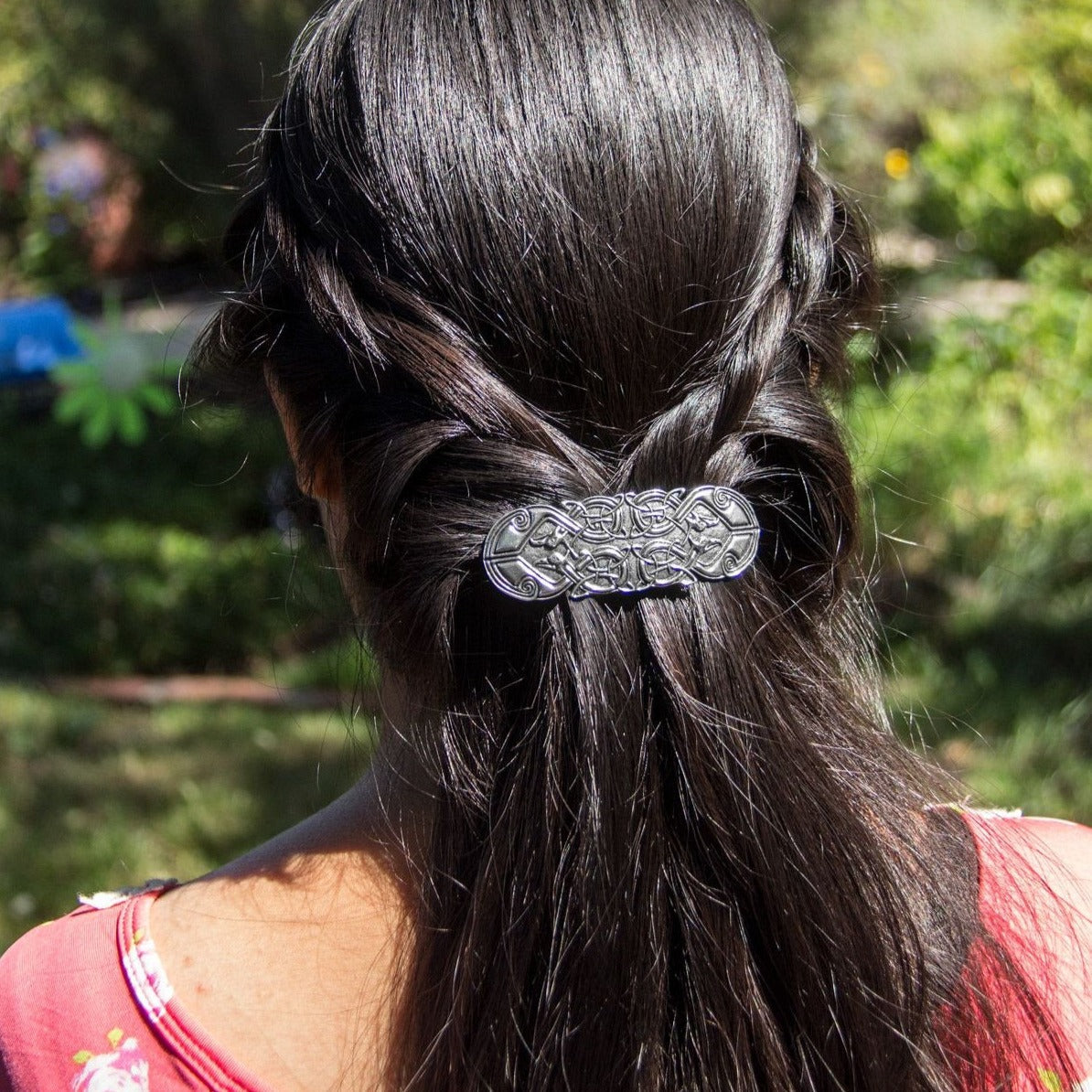 Celtic Peacock Hair Clip for Women