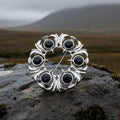 Crystal Celtic Thistle Brooch - Handmade in Scotland