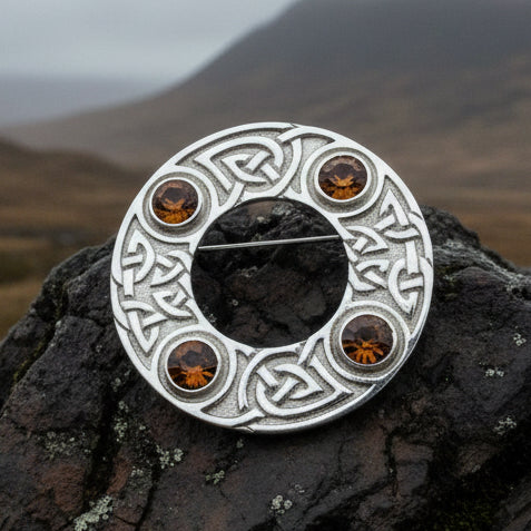 Crystal Celtic Knot Brooch