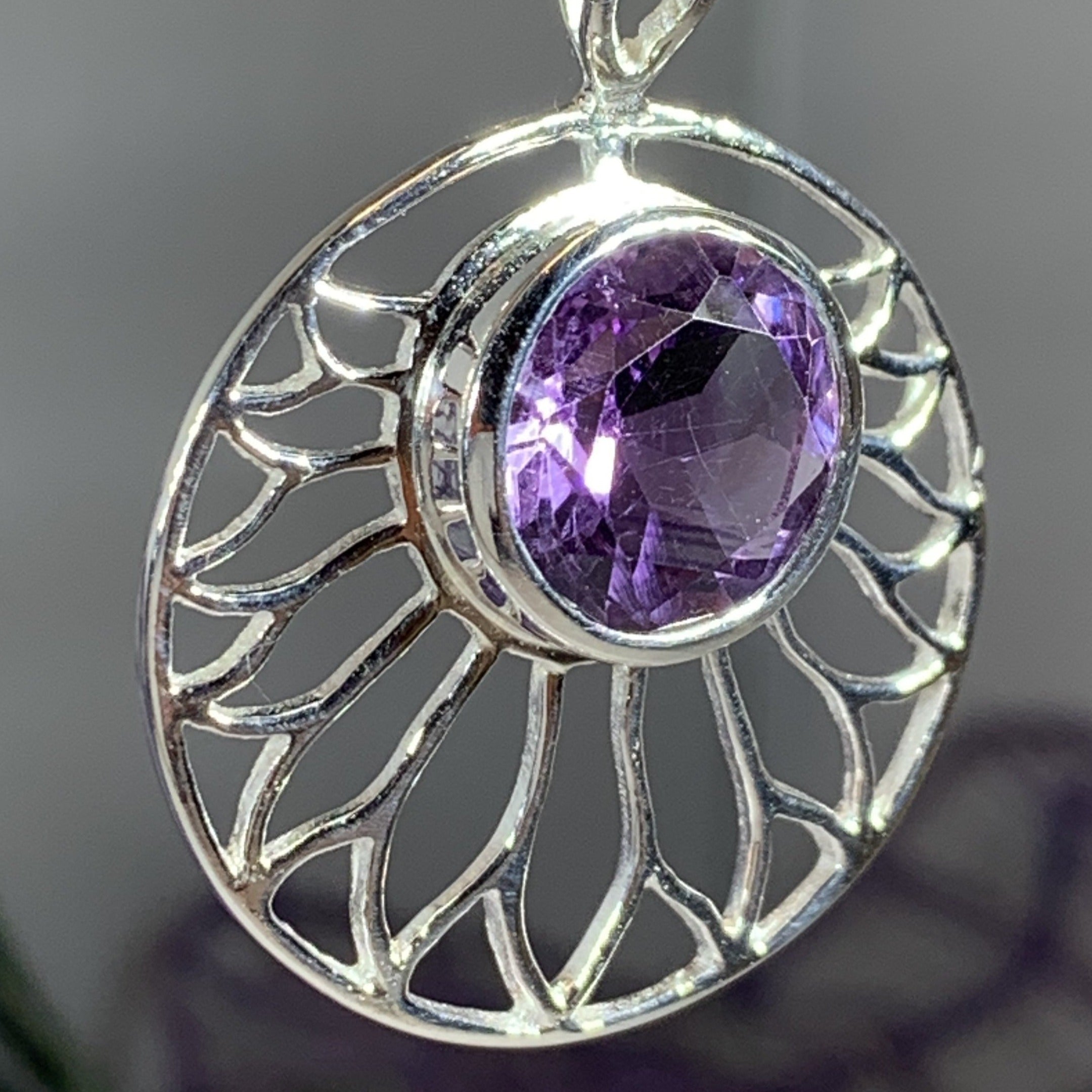 Amethyst Lotus Flower Necklace