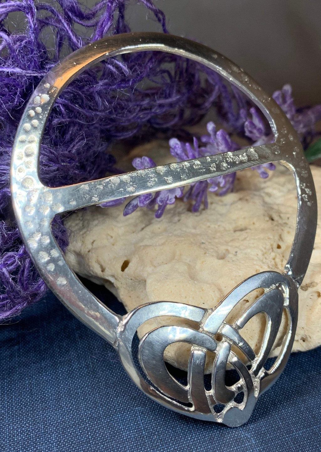 Celtic Double Heart Scarf Ring