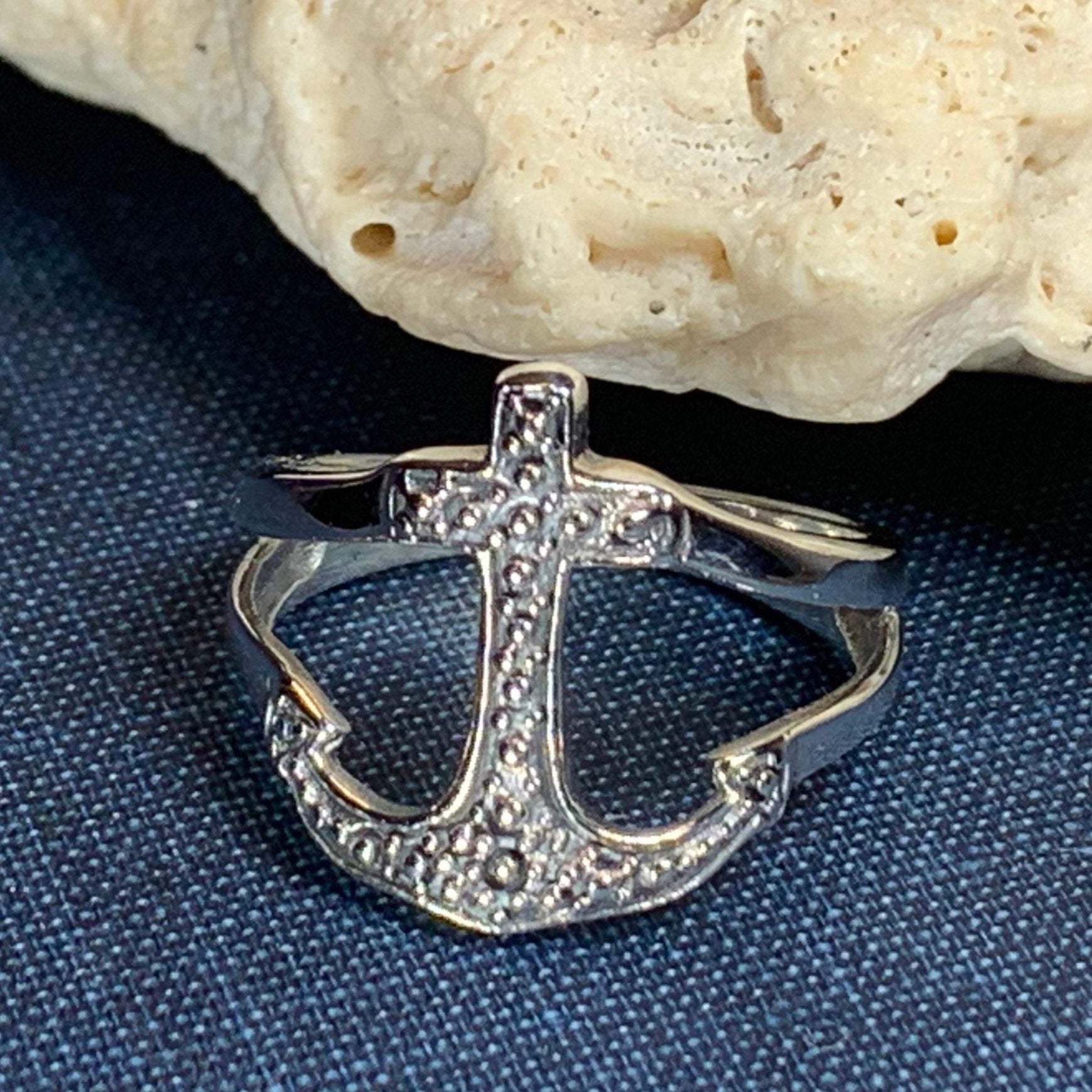 Hope Anchor Ring in Sterling Silver