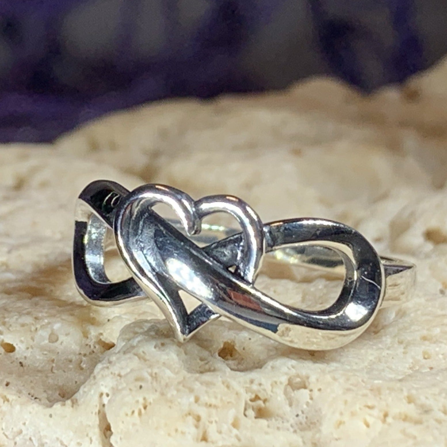 Infinity Heart Ring in Sterling Silver
