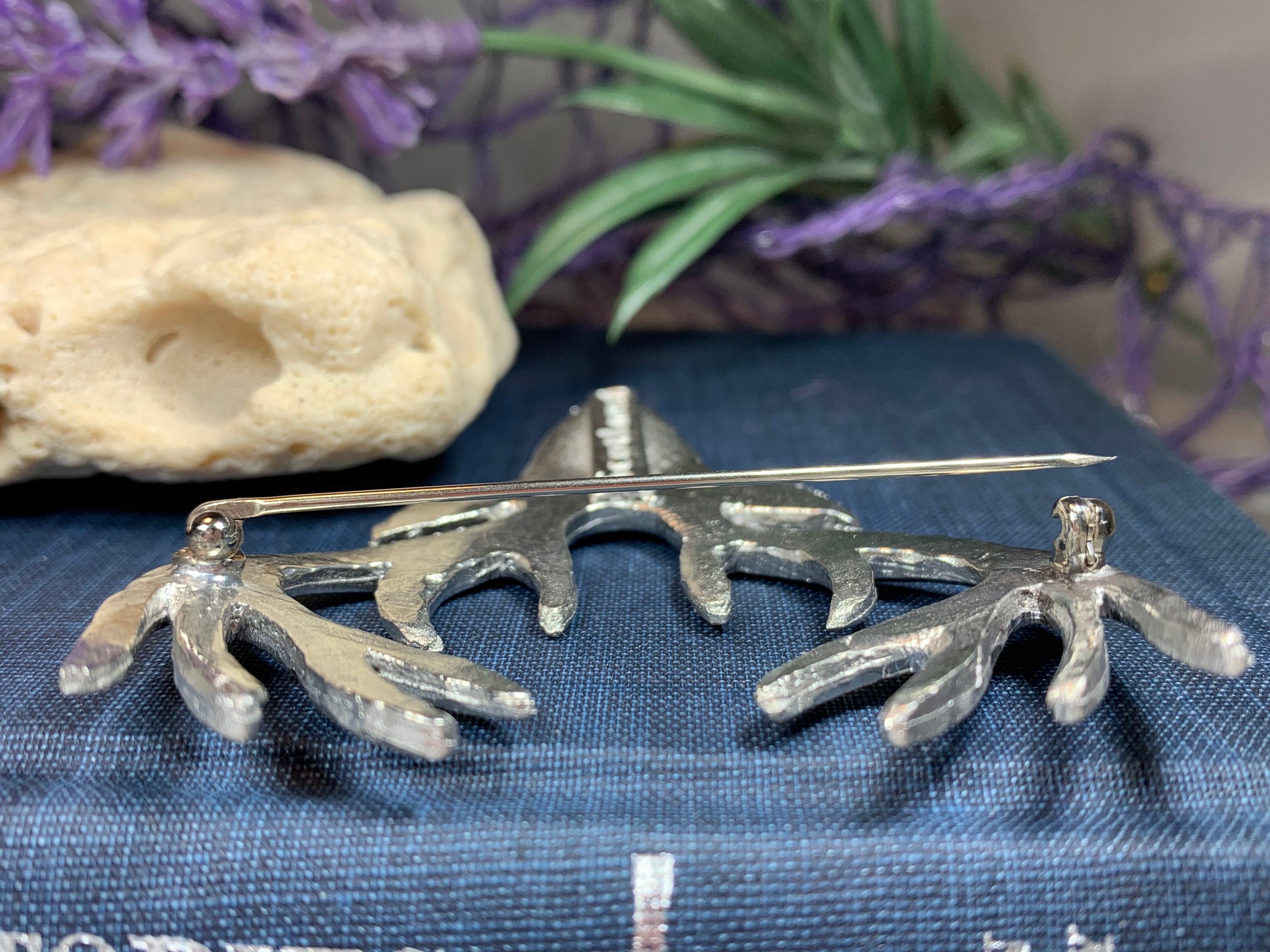 Large Pewter Stag Brooch - Handmade in Scotland