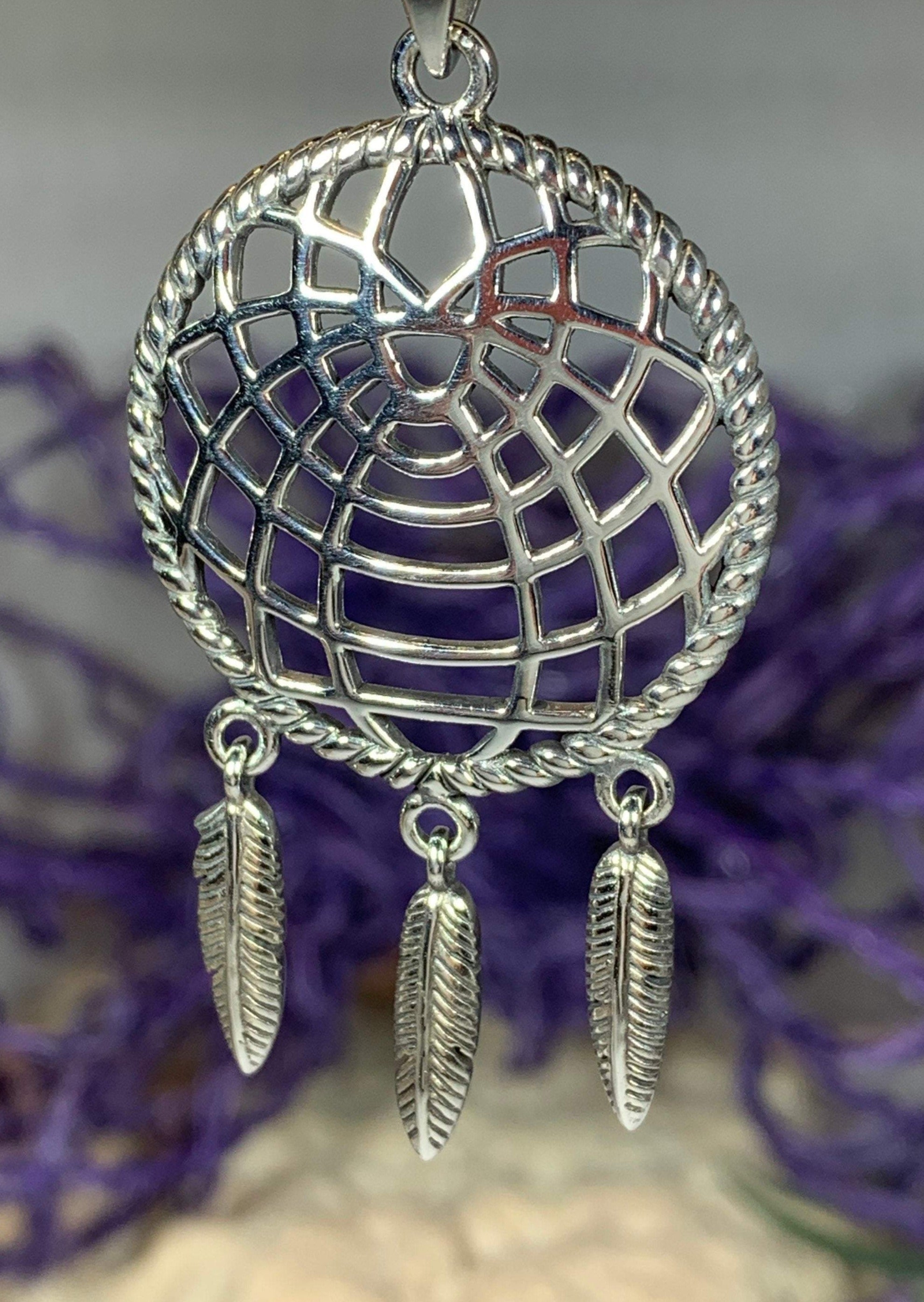 Dreamcatcher Necklace in Sterling Silver