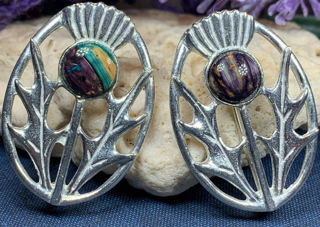 Scottish Heathergems Thistle Brooch - Handmade in Scotland