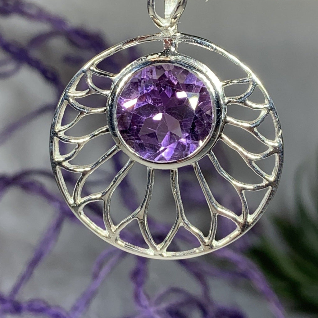 Amethyst Lotus Flower Necklace