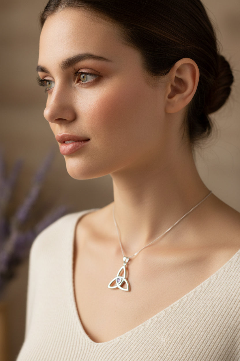 McKenna Trinity Knot Heart Necklace