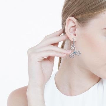 Triple Spiral Heart Earrings