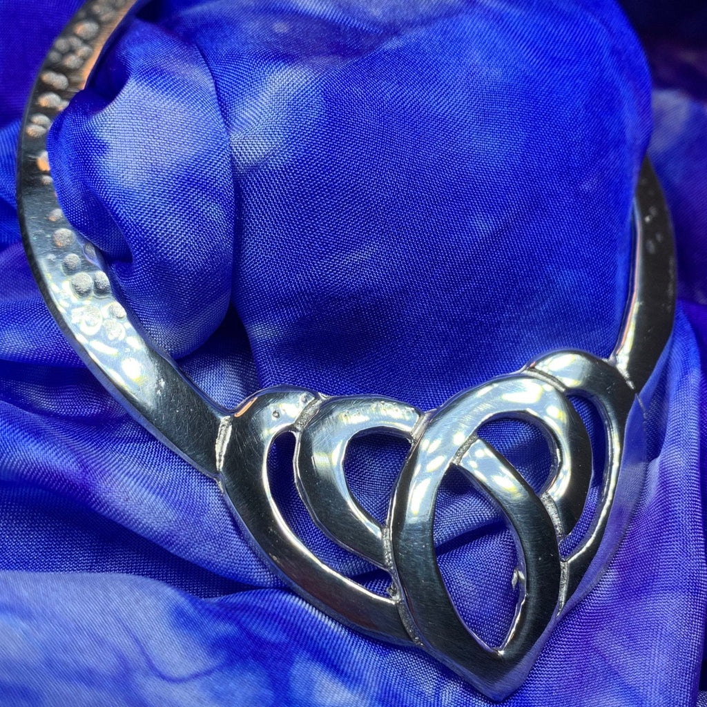 Pewter Celtic Heart Scarf Ring - Handmade in Scotland