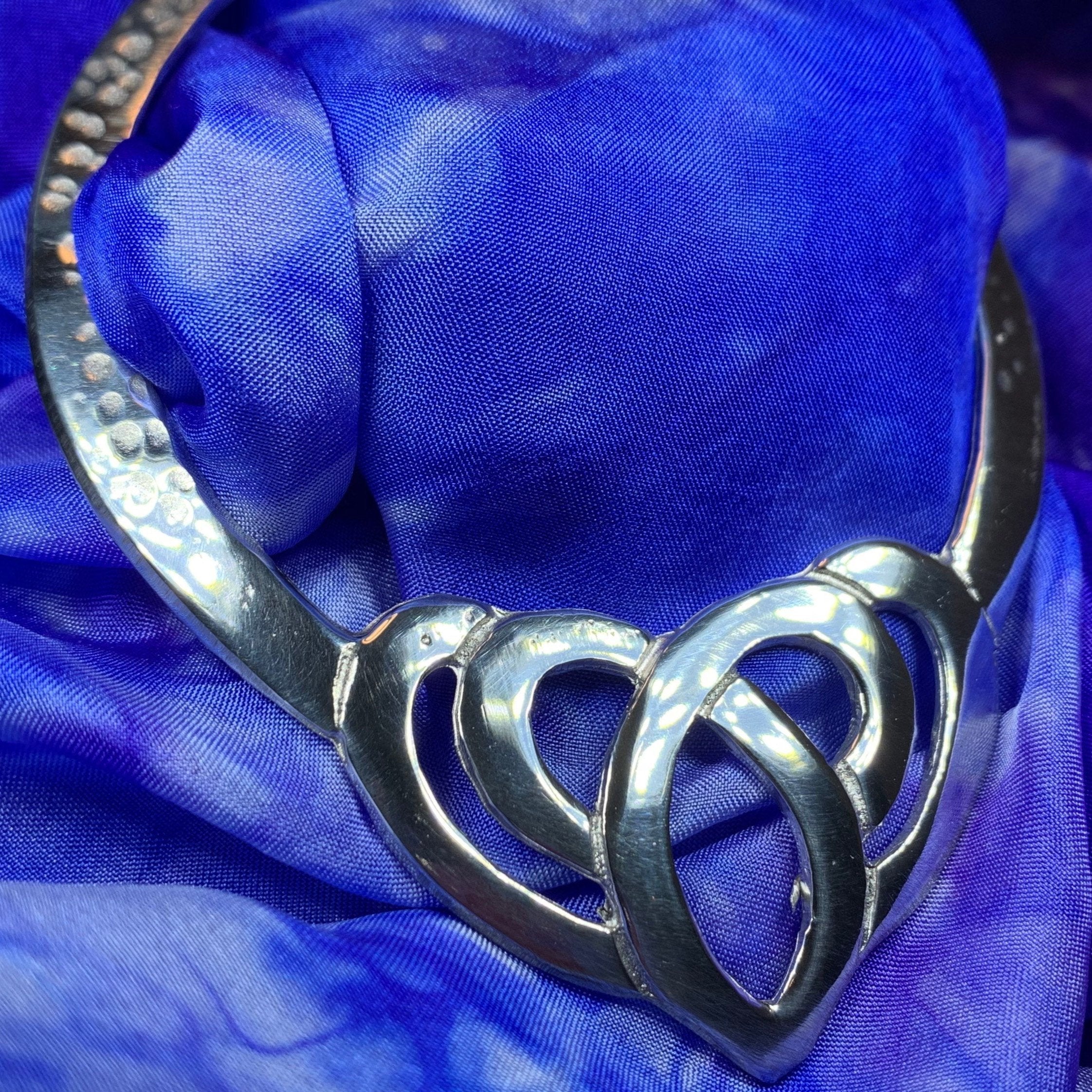 Pewter Celtic Heart Scarf Ring - Handmade in Scotland
