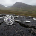 Luckenbooth Amethyst Stick Pin - Handmade in Scotland